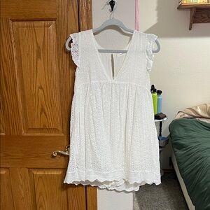 Mustard Seed White Eyelet Mini Dress